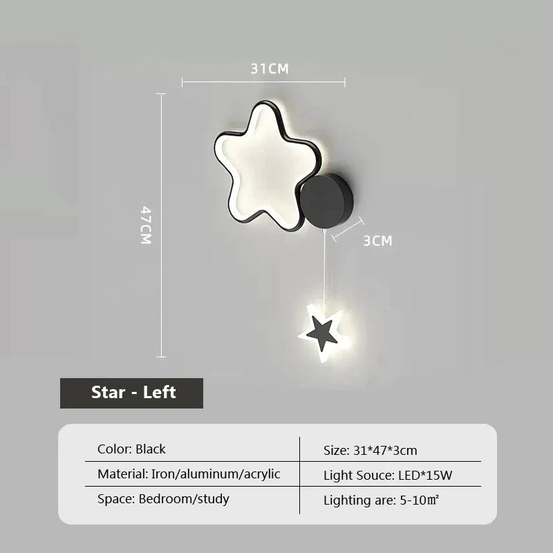 Lampe murale Étoile Lune Nuage Havre de Nébuleuse pour Décoration de Chambre