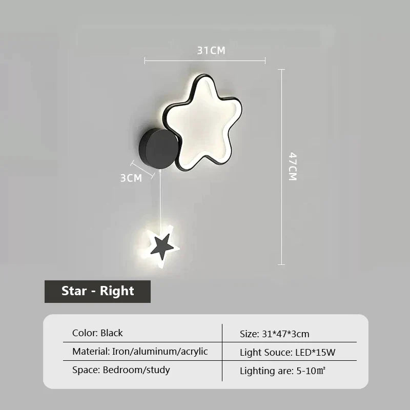 Lampe murale Étoile Lune Nuage Havre de Nébuleuse pour Décoration de Chambre