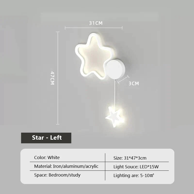 Lampe murale Étoile Lune Nuage Havre de Nébuleuse pour Décoration de Chambre