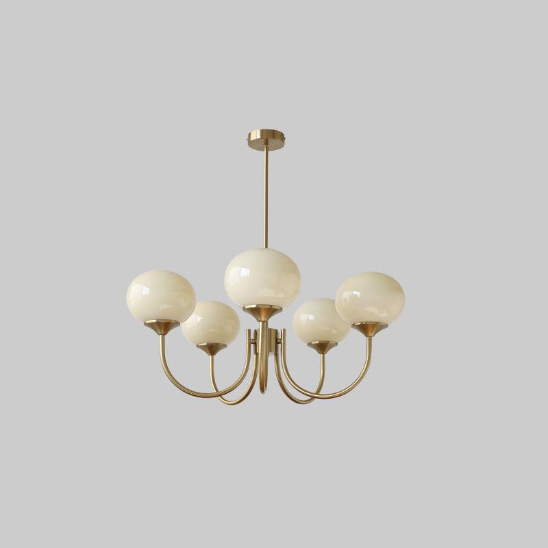 Aurielle 3 Or 5 Light Ceiling Fixture Gold With Pink Shades