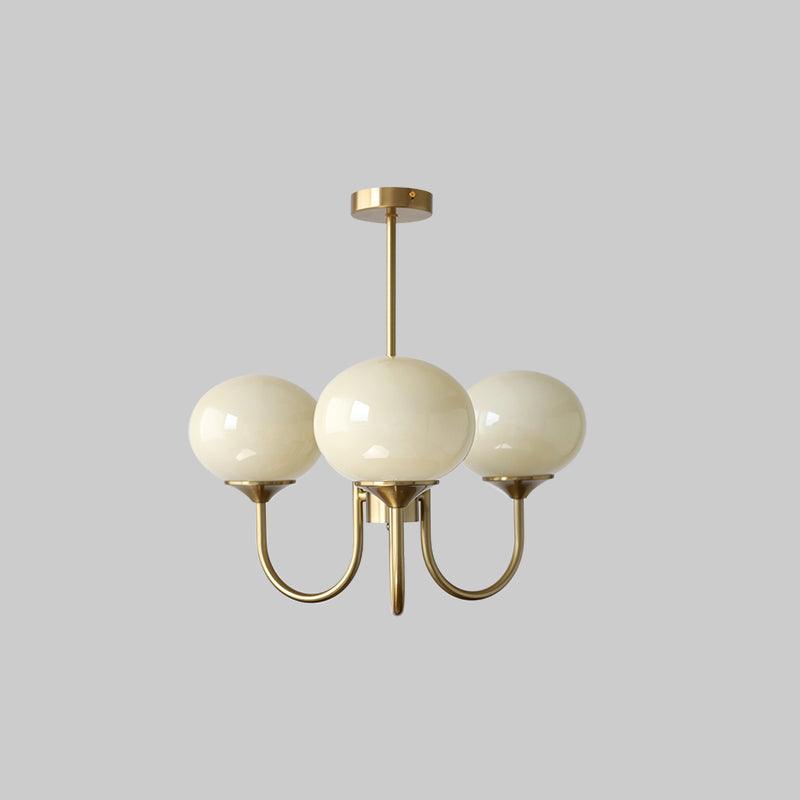 Aurielle 3 Or 5 Light Ceiling Fixture Gold With Pink Shades