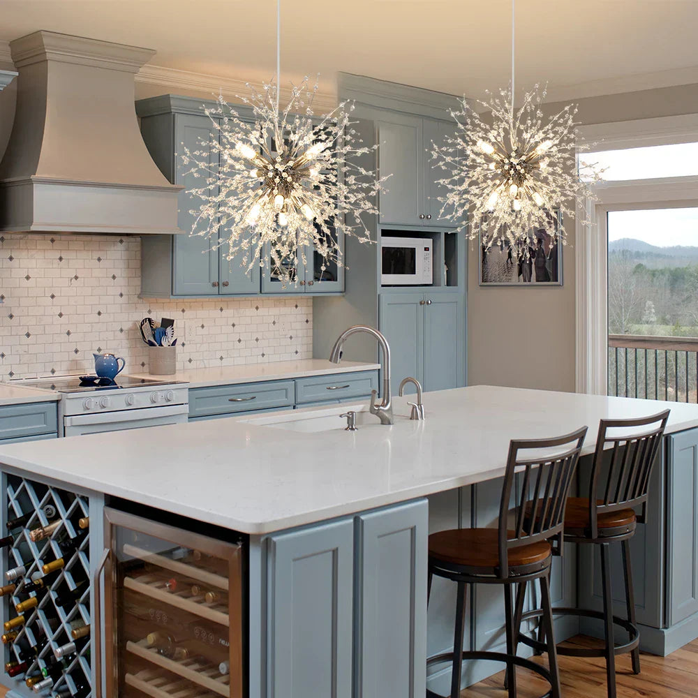 Asteria | Kristályrobbanás csillár, modern hangsúlyos függeszték lámpa | Orntli