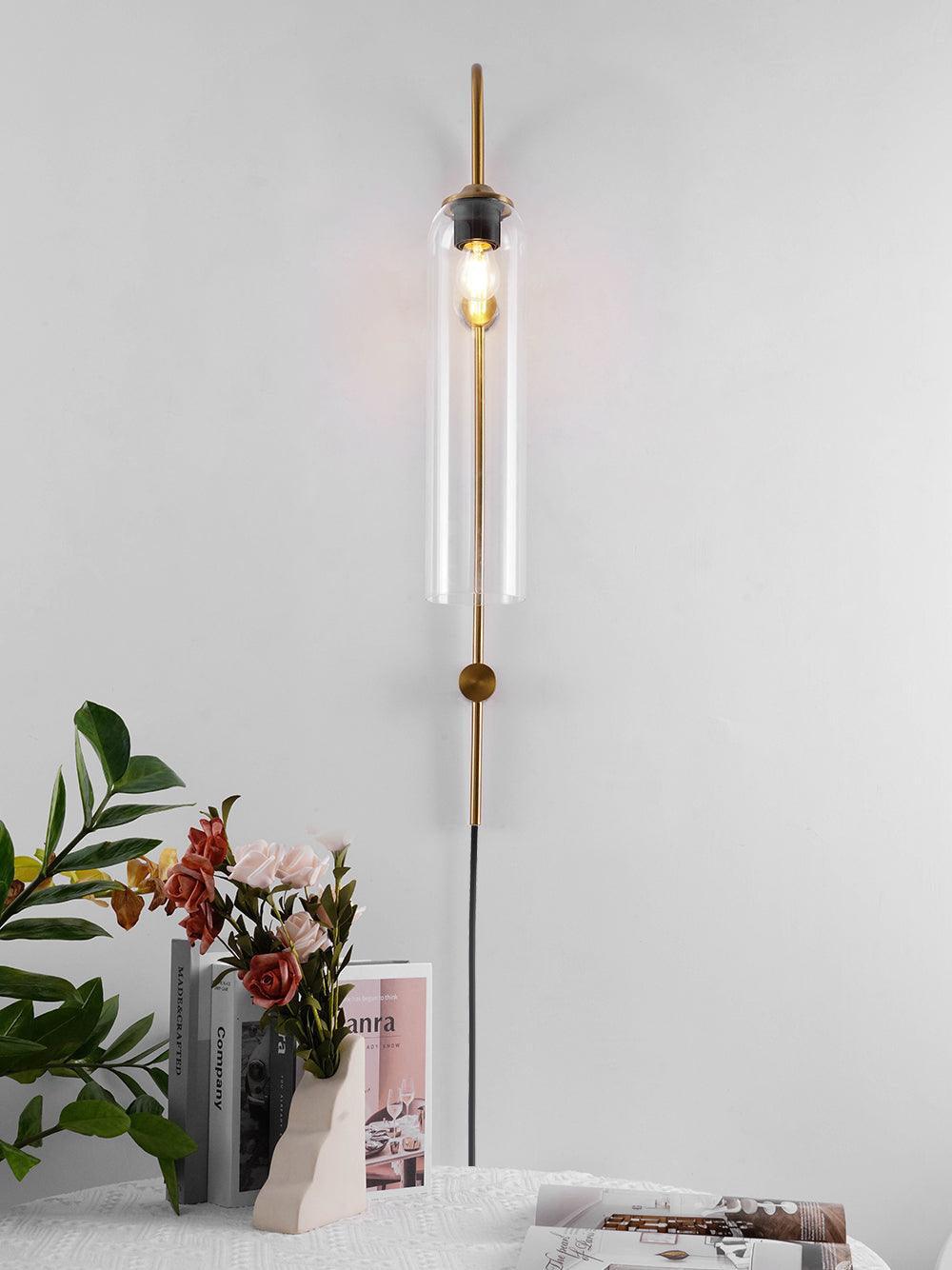 Stecker-Wandleuchte aus Glas, moderne zylindrische Form