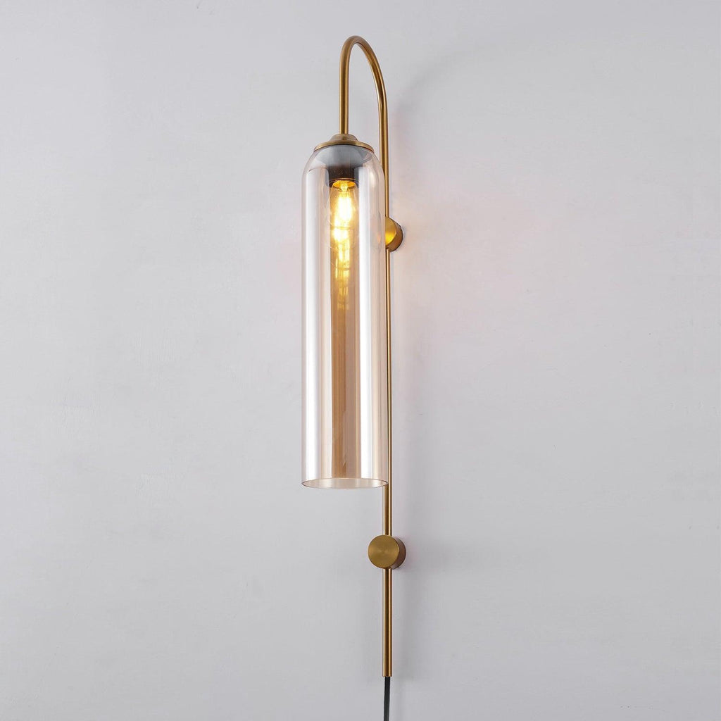 Stecker-Wandleuchte aus Glas, moderne zylindrische Form