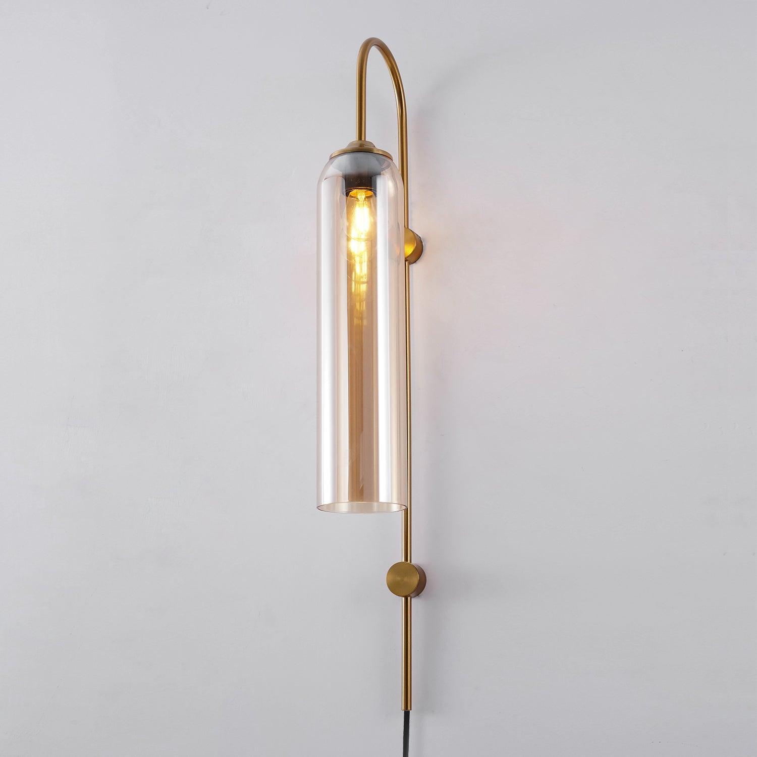 Stecker-Wandleuchte aus Glas, moderne zylindrische Form