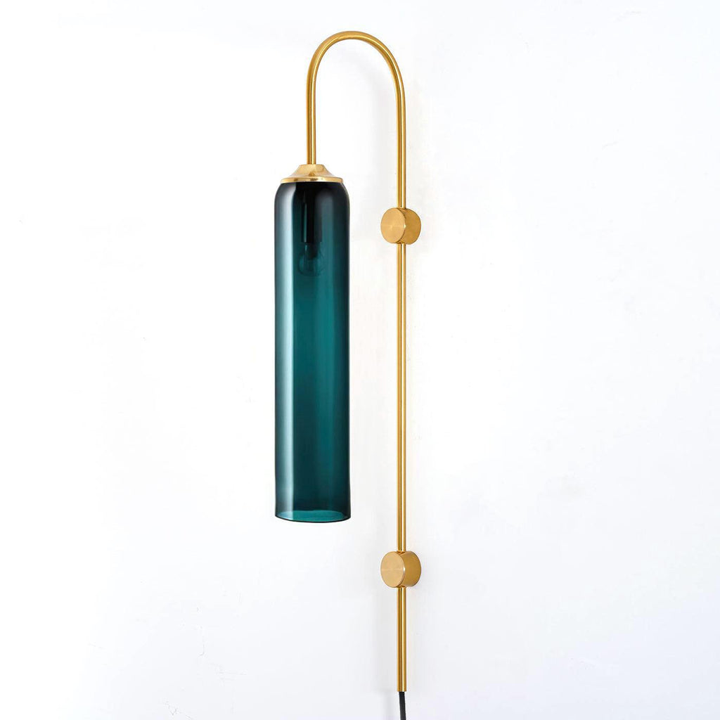 Stecker-Wandleuchte aus Glas, moderne zylindrische Form