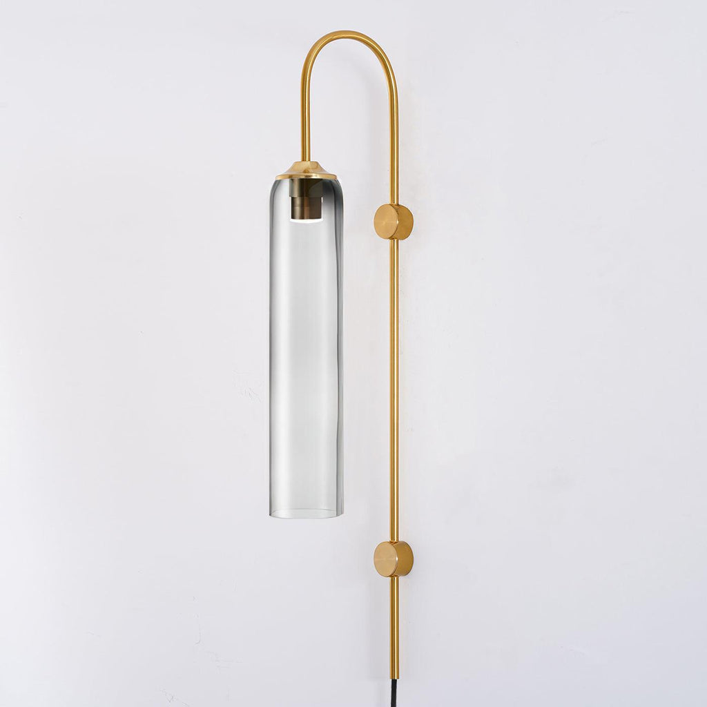Stecker-Wandleuchte aus Glas, moderne zylindrische Form