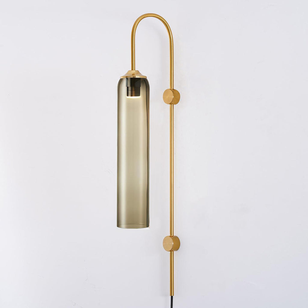 Stecker-Wandleuchte aus Glas, moderne zylindrische Form