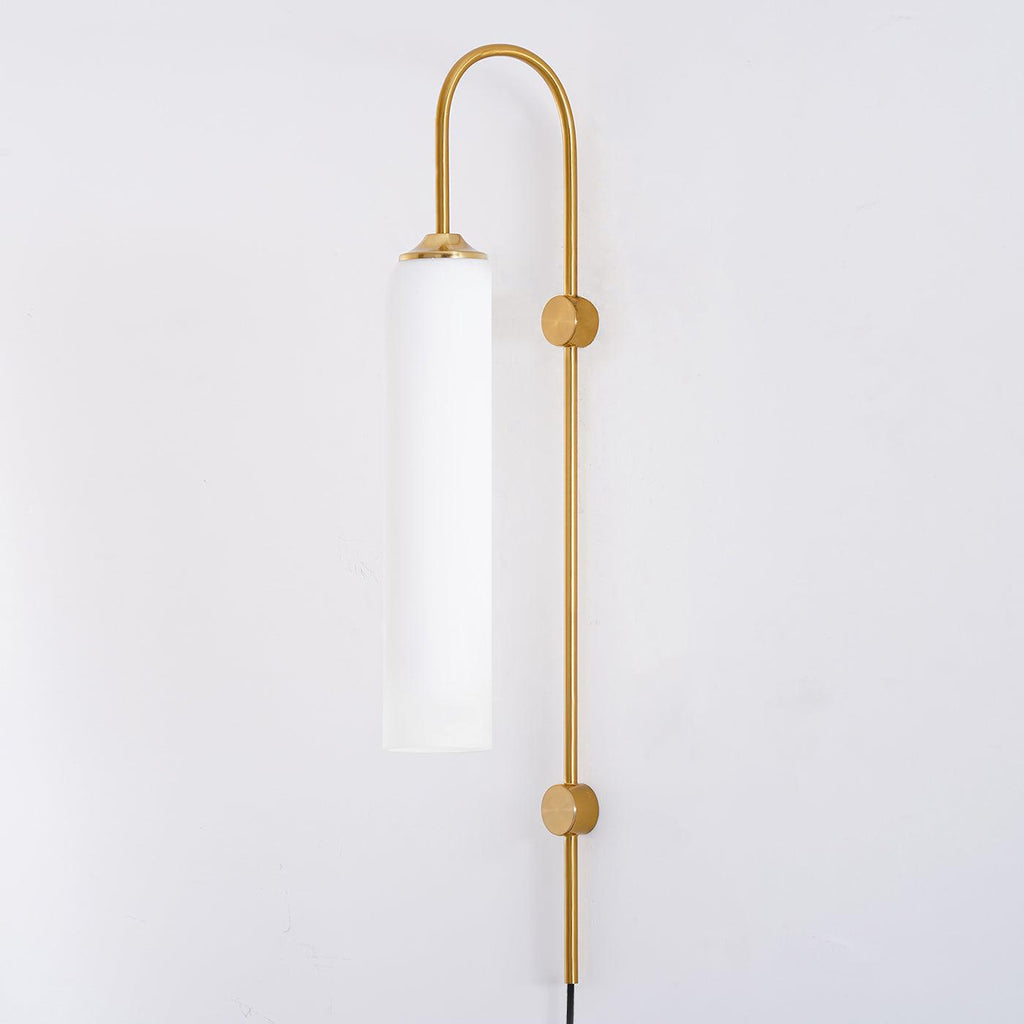 Stecker-Wandleuchte aus Glas, moderne zylindrische Form