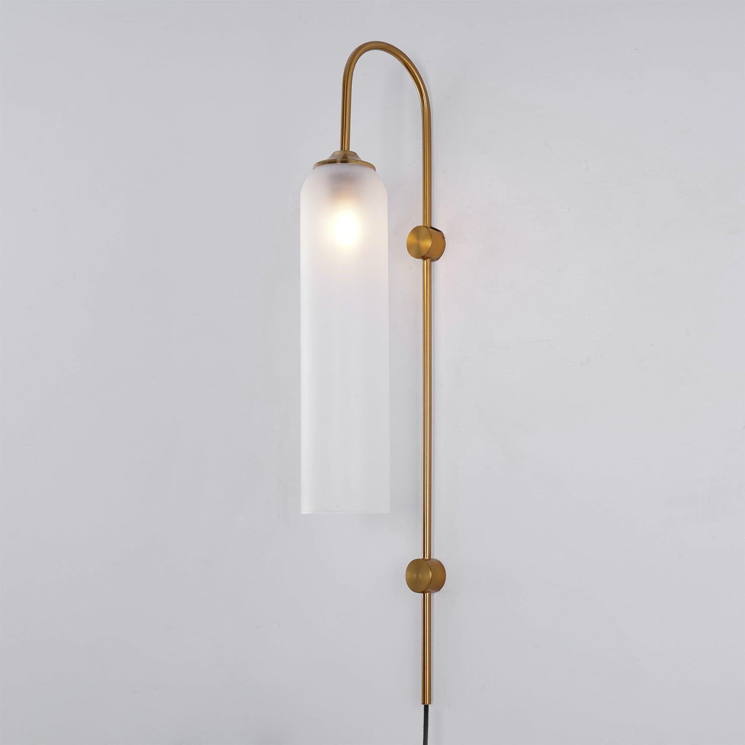 Stecker-Wandleuchte aus Glas, moderne zylindrische Form
