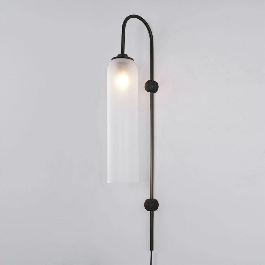 Stecker-Wandleuchte aus Glas, moderne zylindrische Form