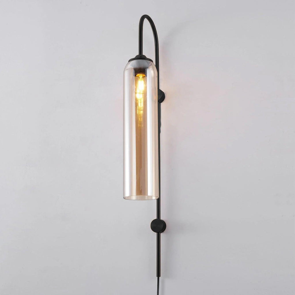 Stecker-Wandleuchte aus Glas, moderne zylindrische Form
