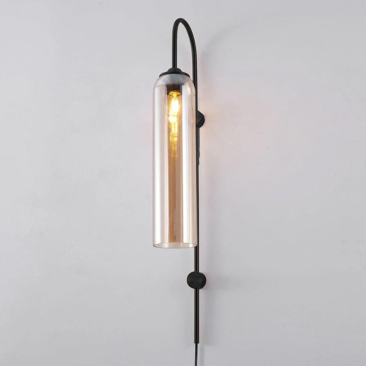 Stecker-Wandleuchte aus Glas, moderne zylindrische Form