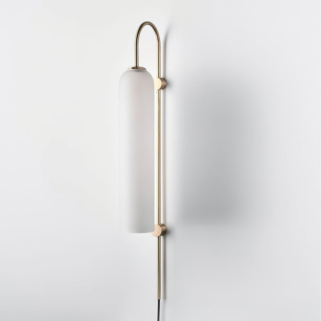Stecker-Wandleuchte aus Glas, moderne zylindrische Form