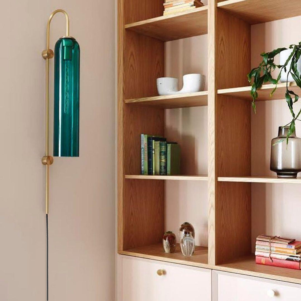 Stecker-Wandleuchte aus Glas, moderne zylindrische Form