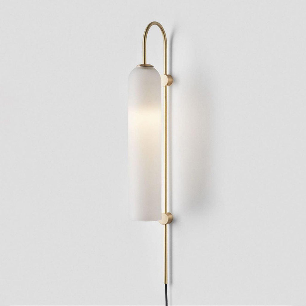 Stecker-Wandleuchte aus Glas, moderne zylindrische Form
