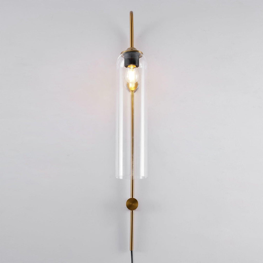 Stecker-Wandleuchte aus Glas, moderne zylindrische Form