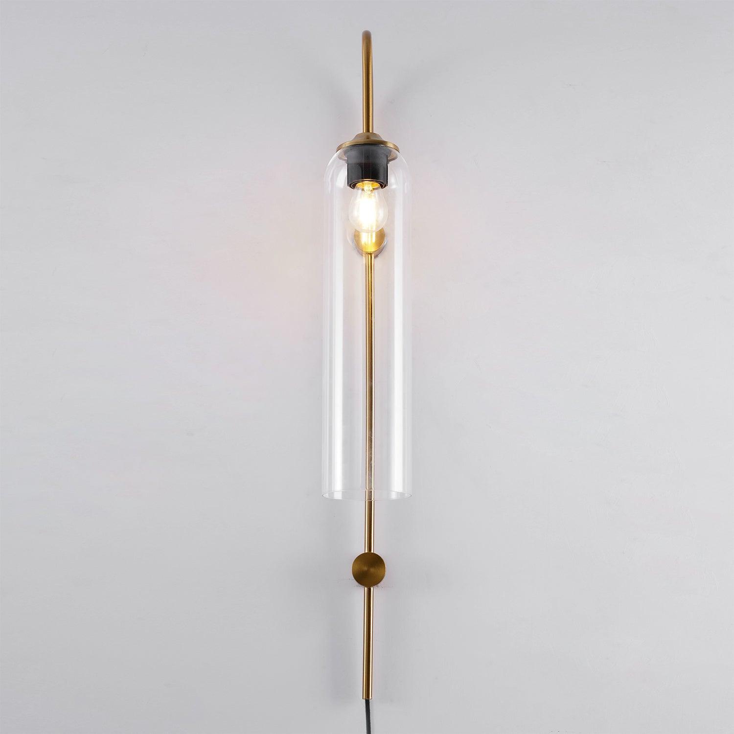 Stecker-Wandleuchte aus Glas, moderne zylindrische Form