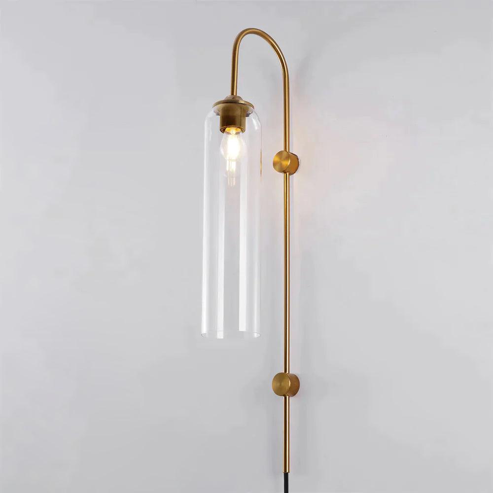 Stecker-Wandleuchte aus Glas, moderne zylindrische Form