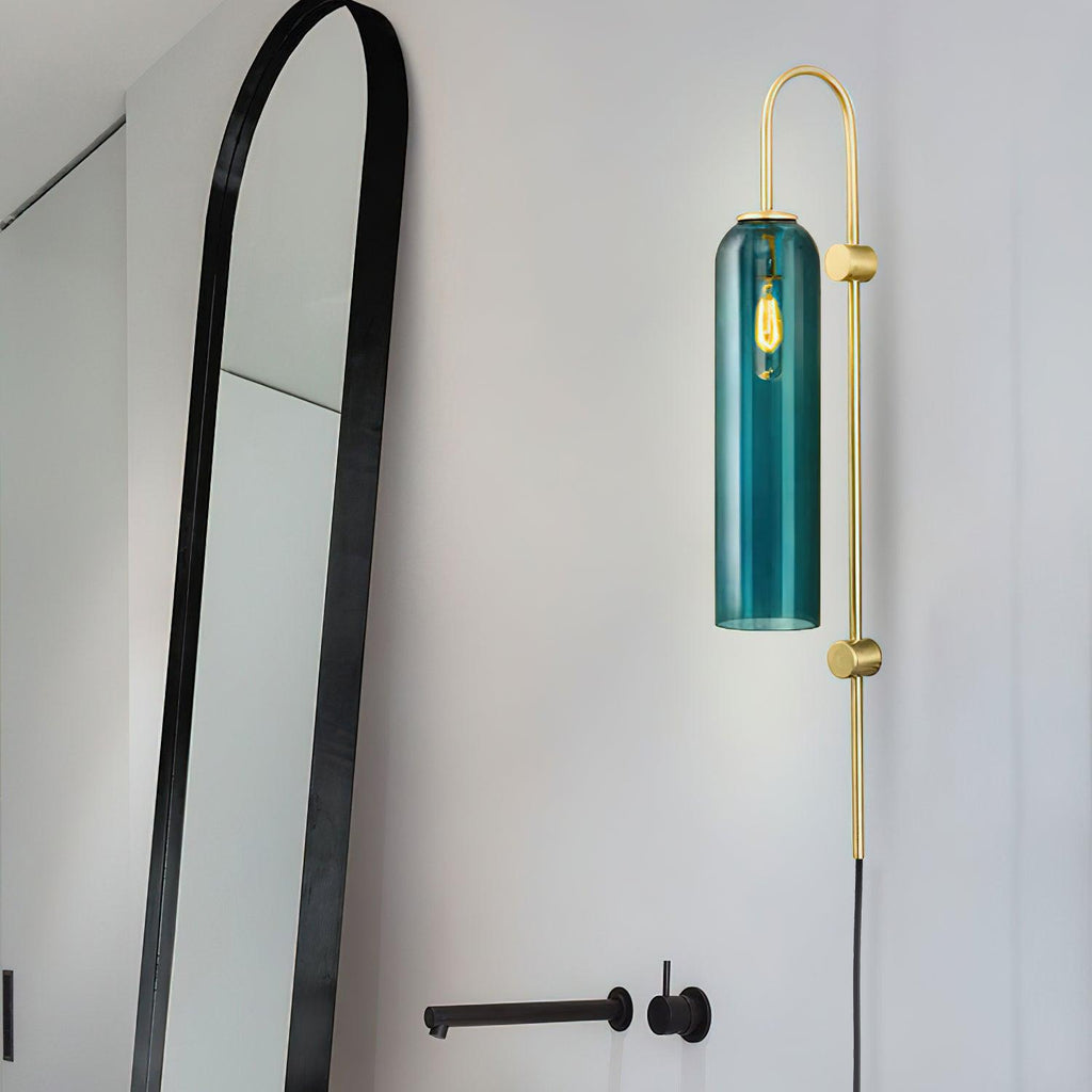 Stecker-Wandleuchte aus Glas, moderne zylindrische Form