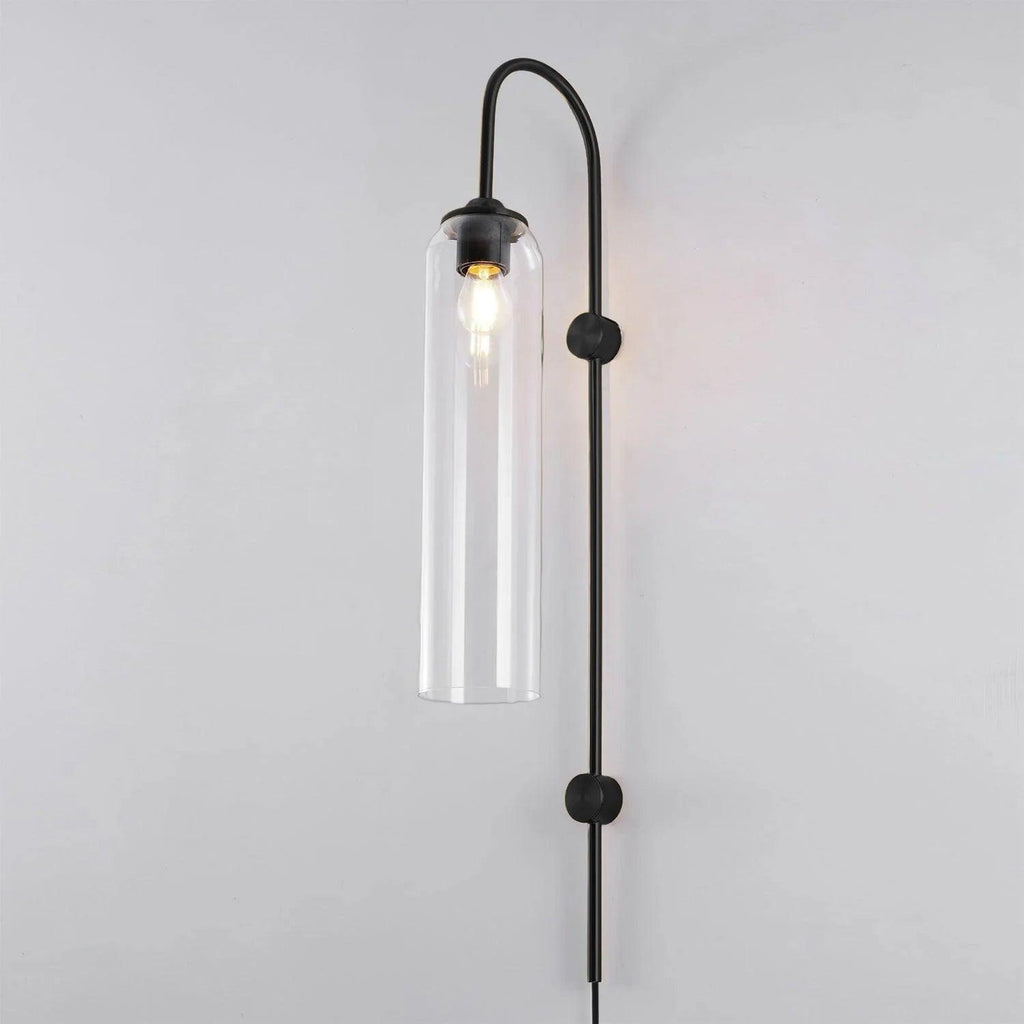 Stecker-Wandleuchte aus Glas, moderne zylindrische Form
