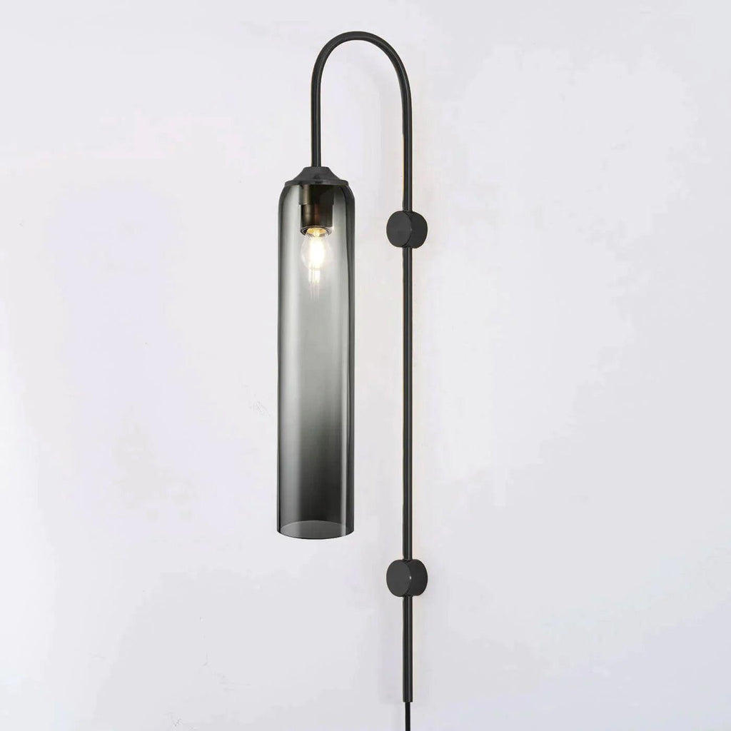 Stecker-Wandleuchte aus Glas, moderne zylindrische Form