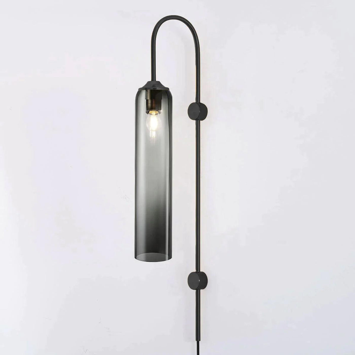 Stecker-Wandleuchte aus Glas, moderne zylindrische Form