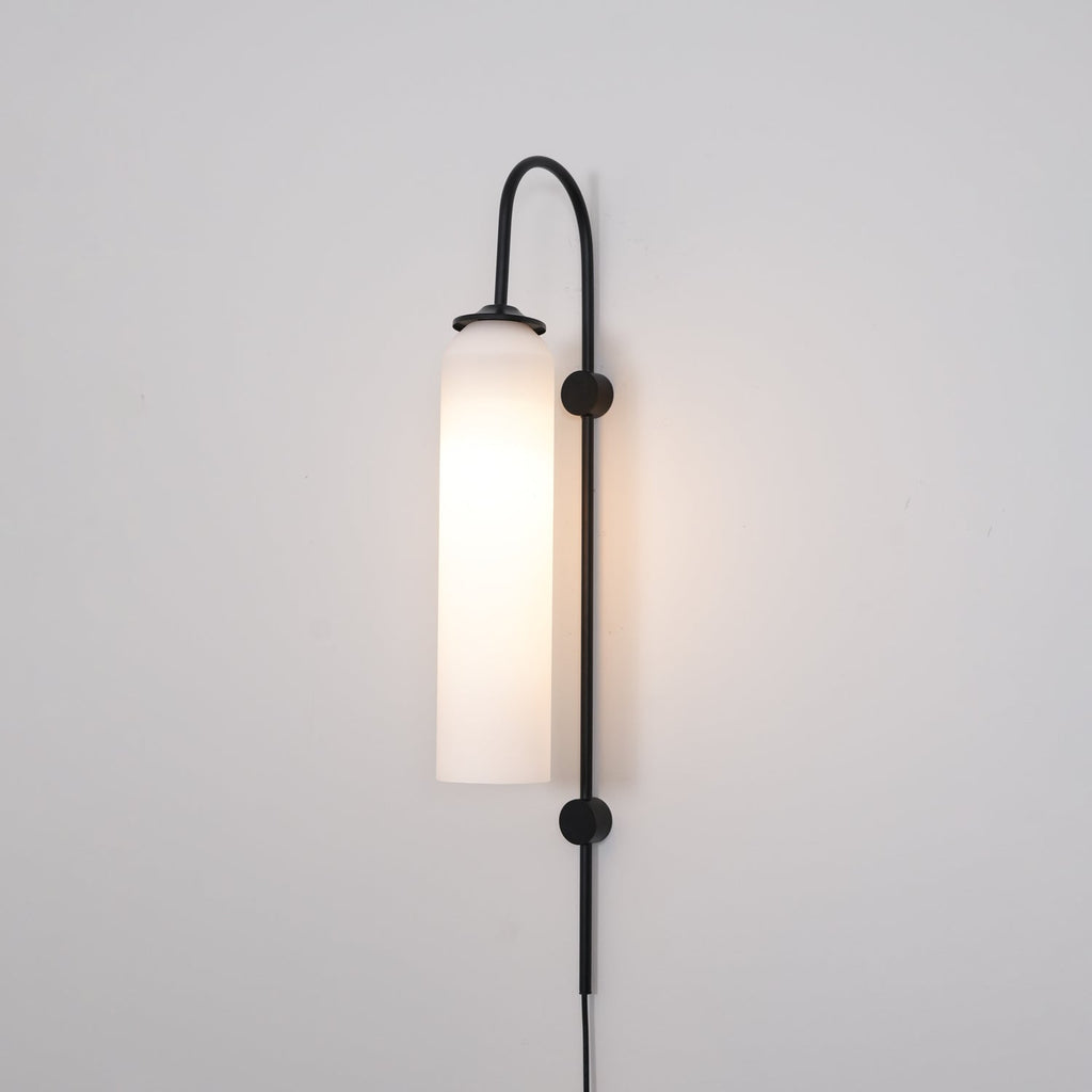 Stecker-Wandleuchte aus Glas, moderne zylindrische Form