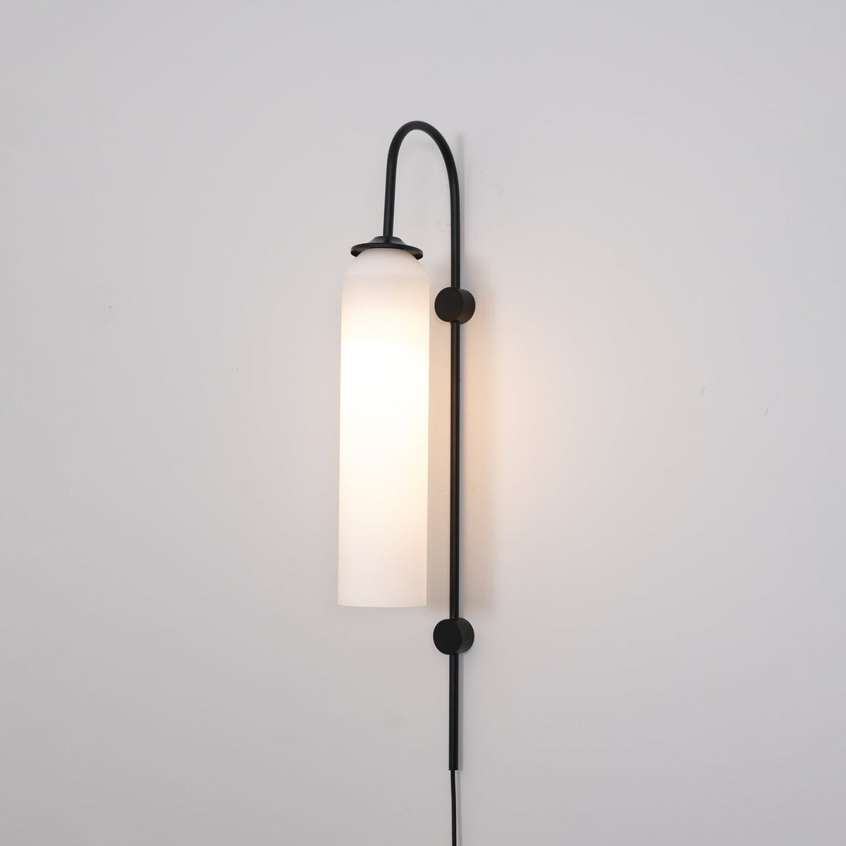 Stecker-Wandleuchte aus Glas, moderne zylindrische Form