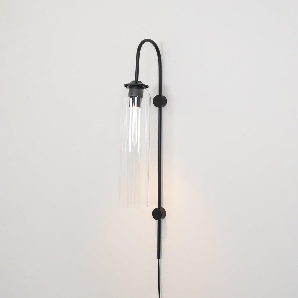 Stecker-Wandleuchte aus Glas, moderne zylindrische Form