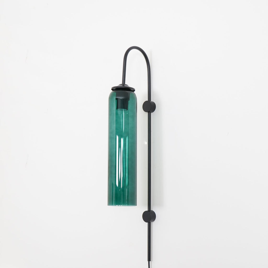 Stecker-Wandleuchte aus Glas, moderne zylindrische Form