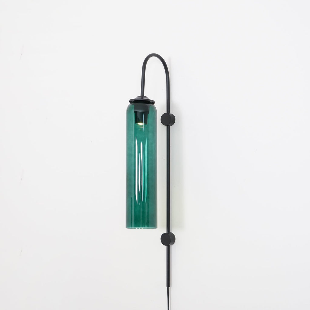 Stecker-Wandleuchte aus Glas, moderne zylindrische Form