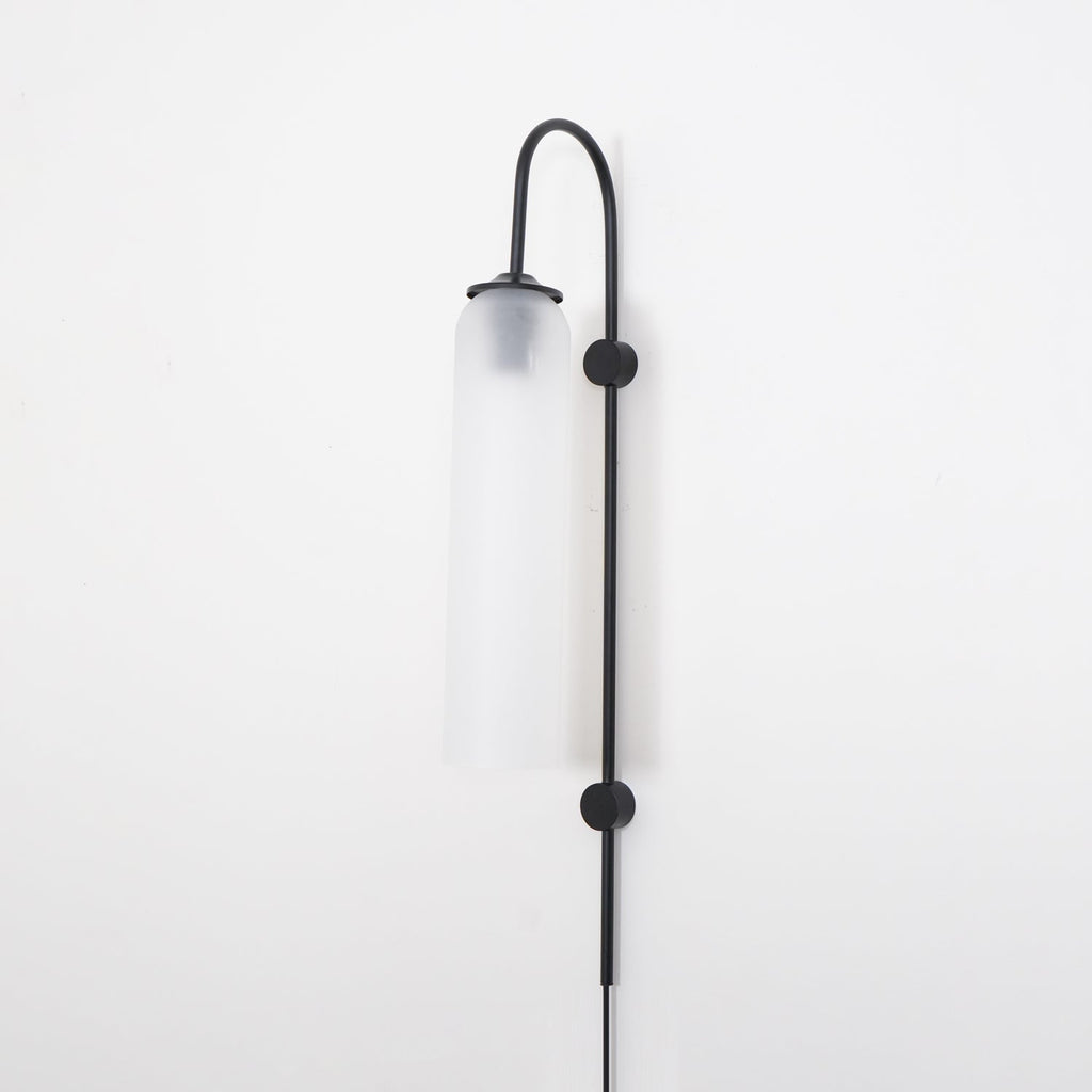 Stecker-Wandleuchte aus Glas, moderne zylindrische Form