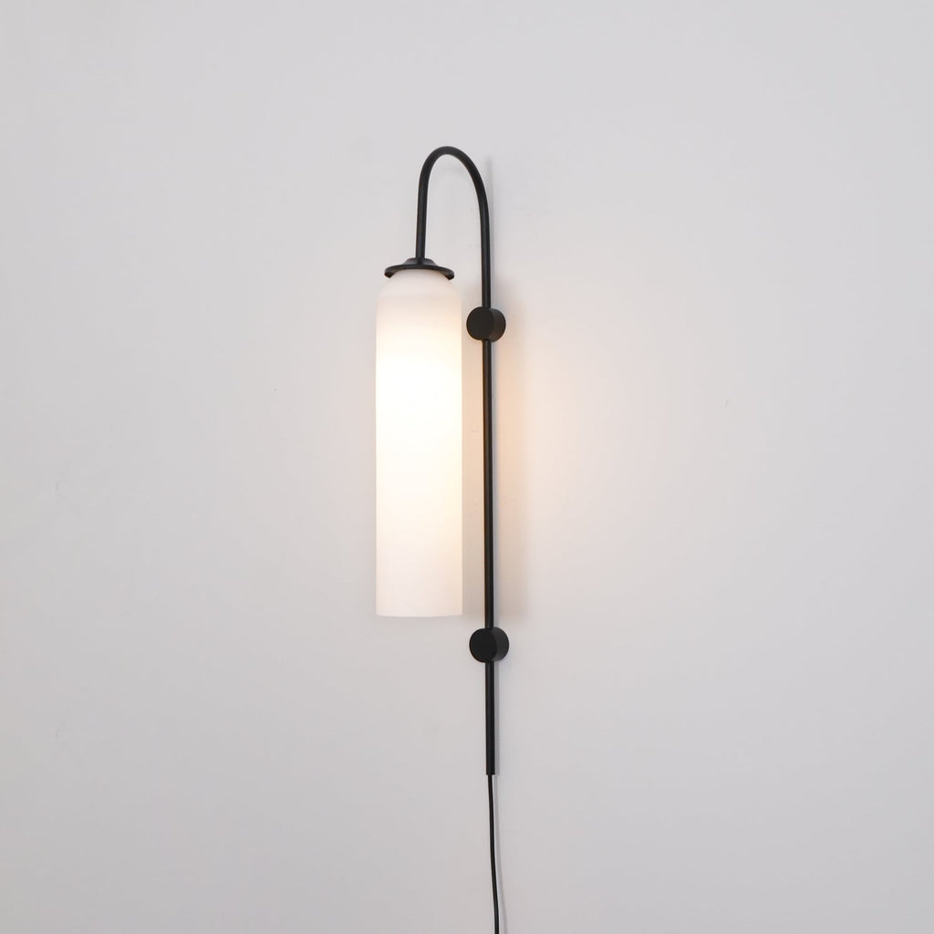 Stecker-Wandleuchte aus Glas, moderne zylindrische Form
