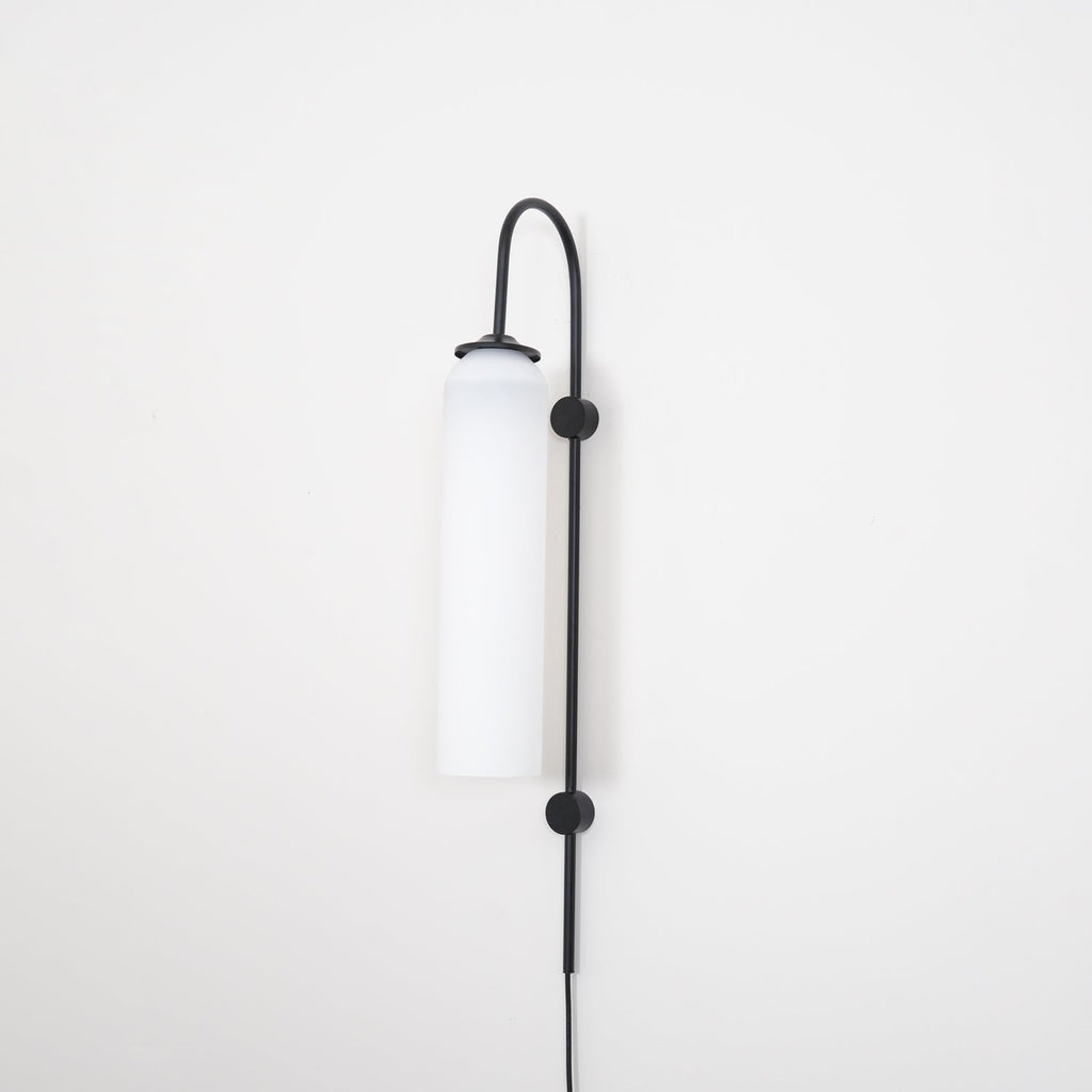 Stecker-Wandleuchte aus Glas, moderne zylindrische Form