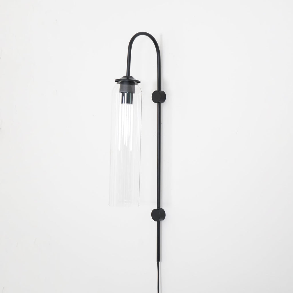Stecker-Wandleuchte aus Glas, moderne zylindrische Form