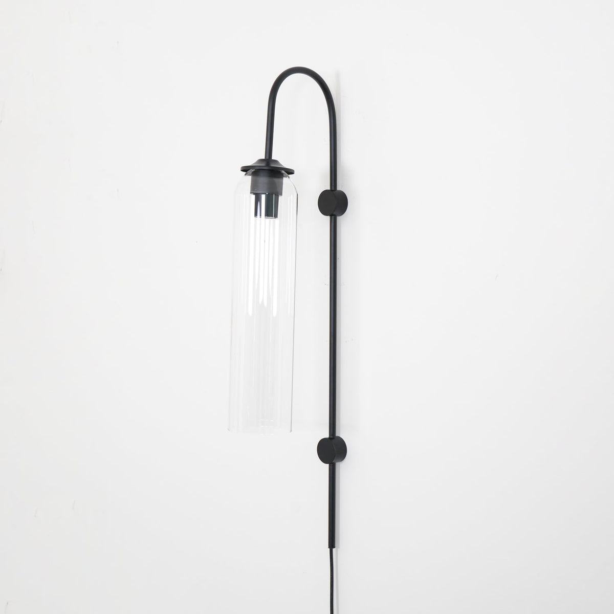 Stecker-Wandleuchte aus Glas, moderne zylindrische Form