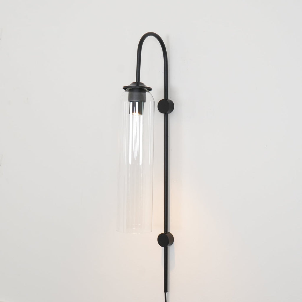 Stecker-Wandleuchte aus Glas, moderne zylindrische Form