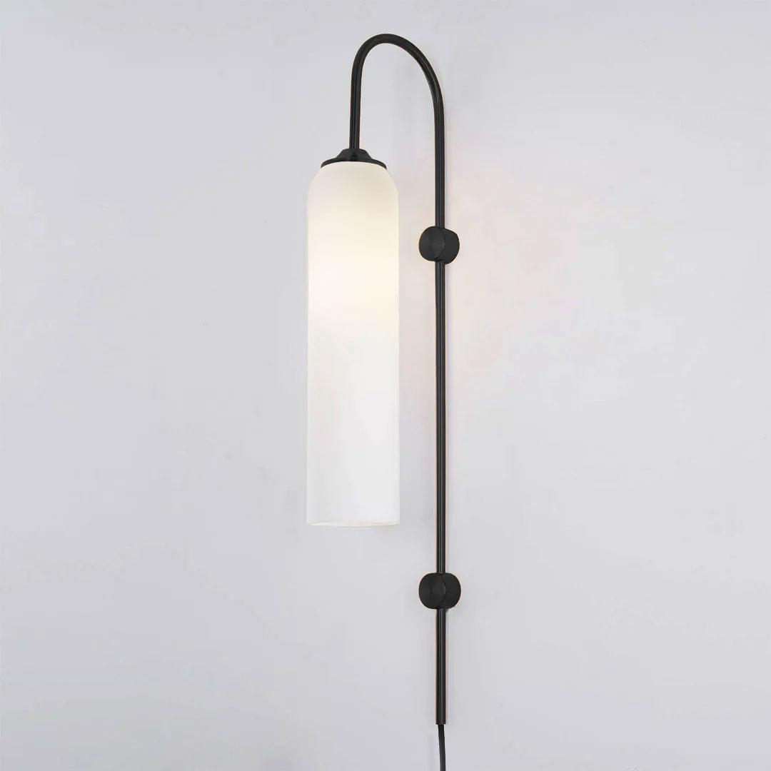 Stecker-Wandleuchte aus Glas, moderne zylindrische Form