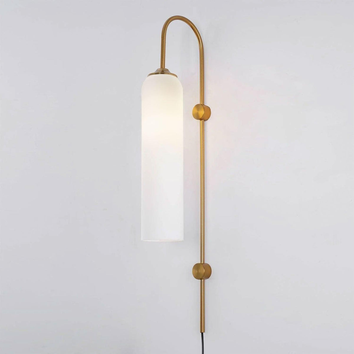 Stecker-Wandleuchte aus Glas, moderne zylindrische Form