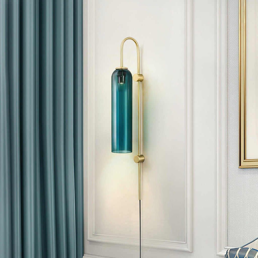 Stecker-Wandleuchte aus Glas, moderne zylindrische Form