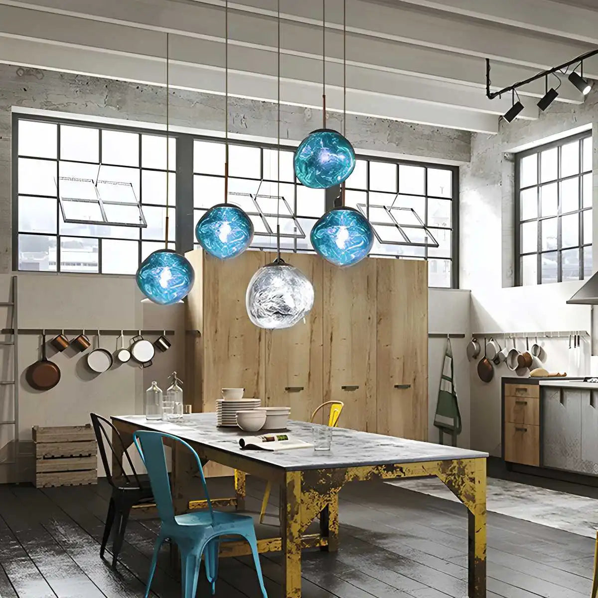 מנורת תלייה מודרנית מלבנית לחדר אוכל - Orntli