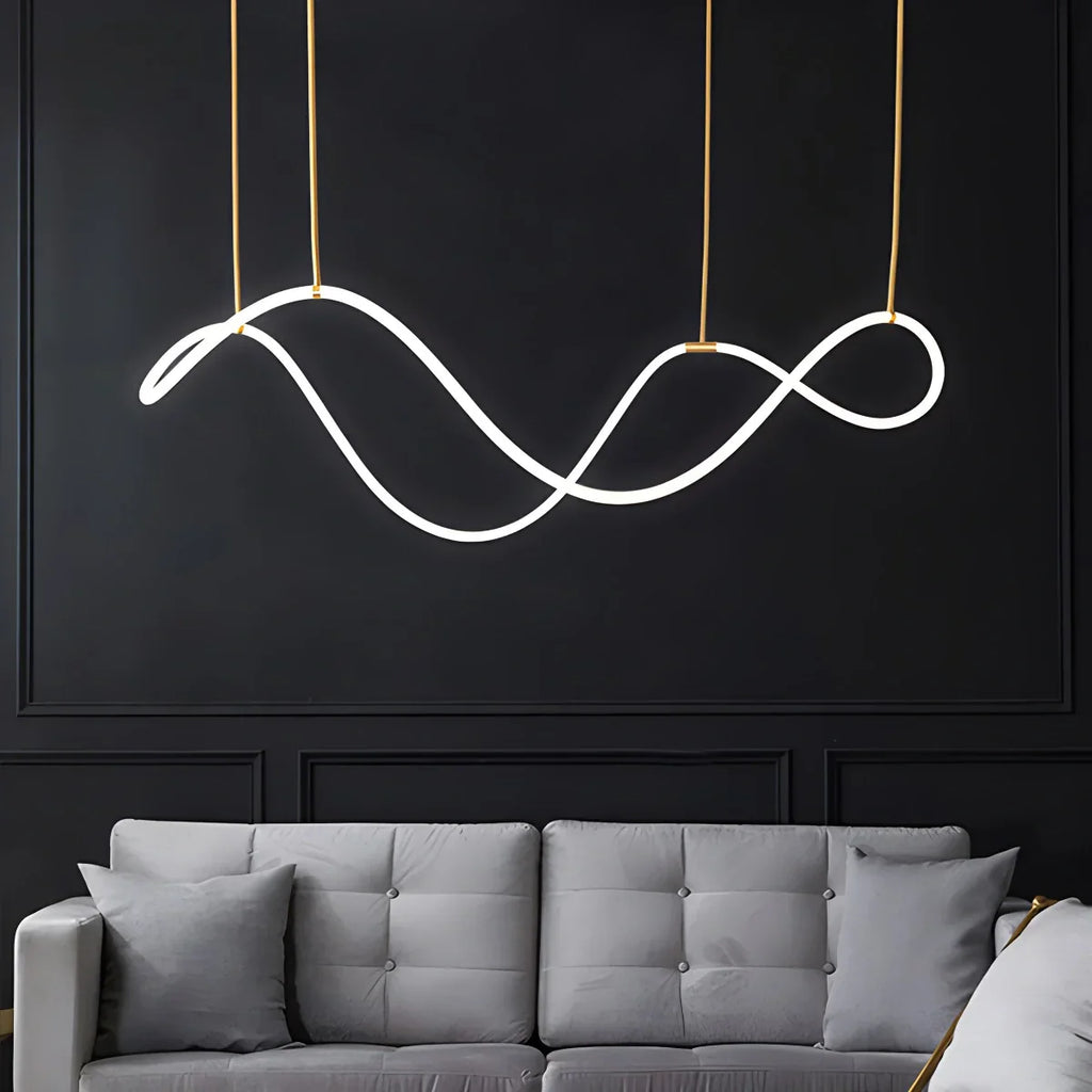 מנורת תלייה מודרנית עם צינור ארוך לד, לחדר אוכל - Orntli