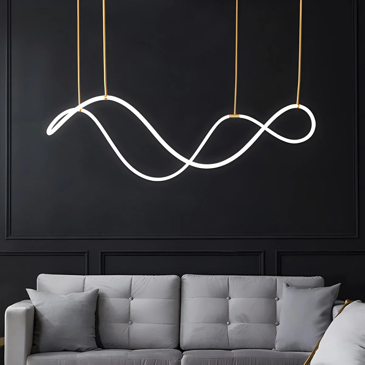 מנורת תלייה מודרנית עם צינור ארוך לד, לחדר אוכל - Orntli