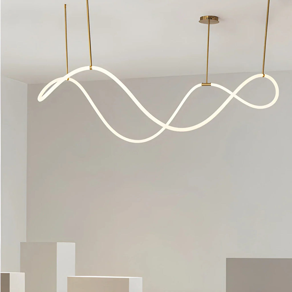 מנורת תלייה מודרנית עם צינור ארוך לד, לחדר אוכל - Orntli