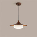 Ovelis hanglamp met houten baldakijn — Diameter van 40 cm, geïntegreerde led van 12W, warmwit 3000K