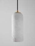 Monty Pendelleuchte aus Alabaster mit geflochtenem Kabel