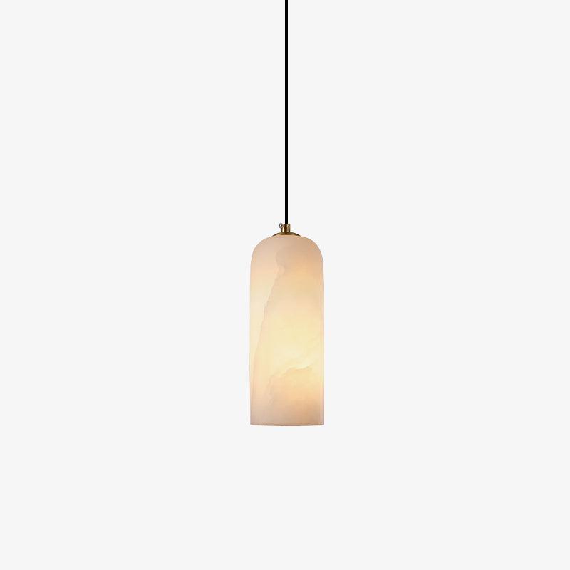 Monty Pendelleuchte aus Alabaster mit geflochtenem Kabel
