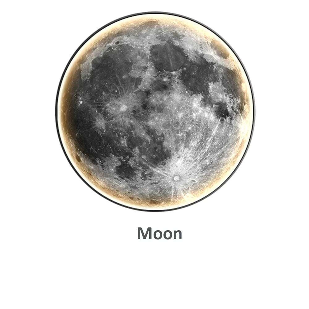 LunaGlow LED Měsíční Nástěnné Světlo pro Elegantní Výzdobu Ložnice