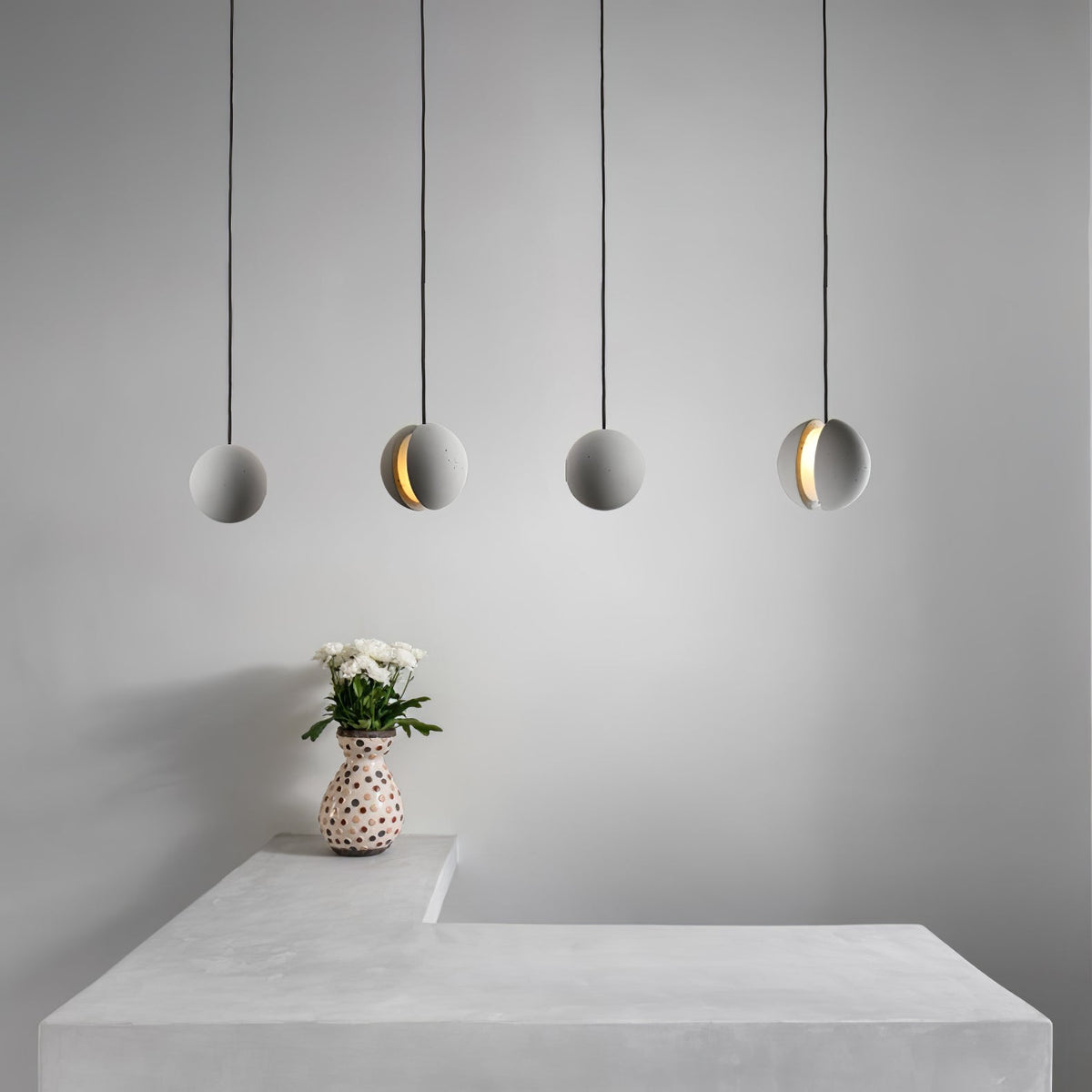 Lámpara colgante de hormigón minimalista Moon – Luz de techo moderna